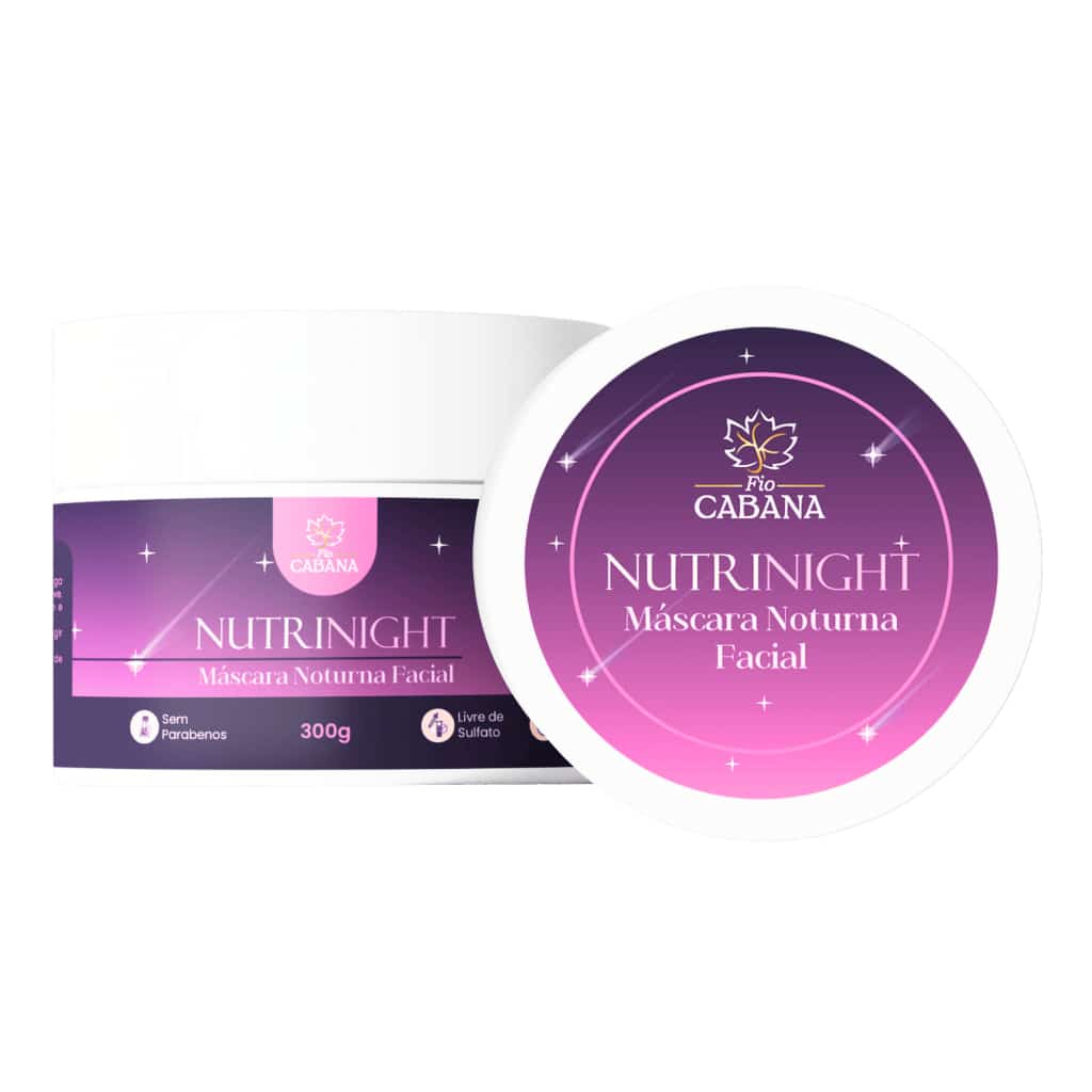 NutriNight Fio Cabana 300g | Máscara Noturna Vegana com Ácido Hialurônico, Lavanda e Niacinamida