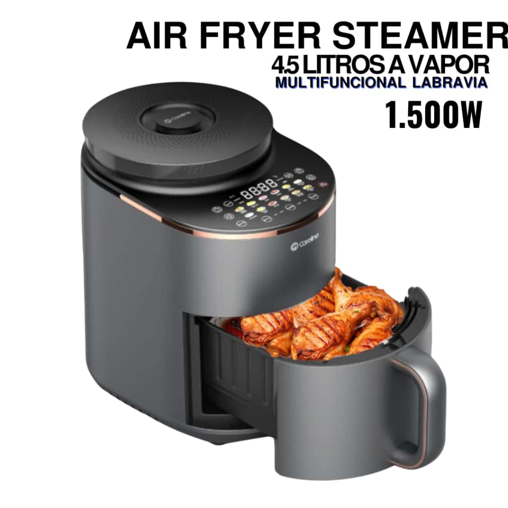 FRITADEIRA AIR FRYER STEAMER 4.5 LITROS, FRITADEIRA E COZINHA A VAPOR, MULTIFUNCIONAL LABRAVIA 127V