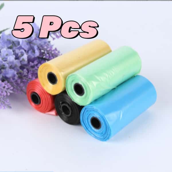 5 Refil Cata Coco Sacolas 75 Saquinhos Biodegradável Prático Rolo Saquinho Promoção