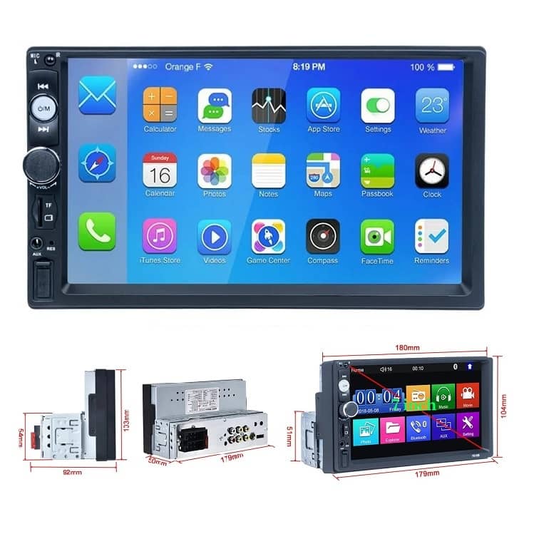 Central Multimídia Universal 1Din Com tela de 7, Bluetooth, Espelhamento via USB - MP5 CAR