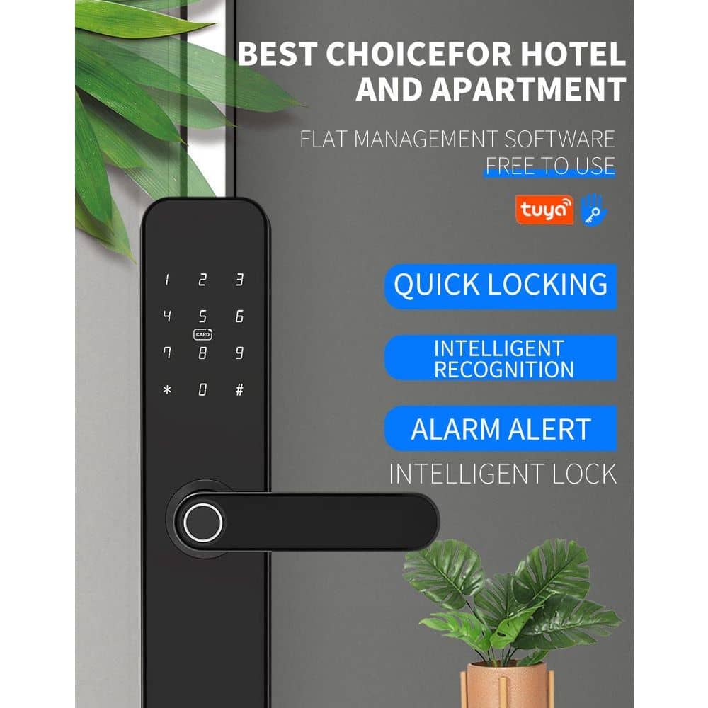 Tuya APP WIFI Fechadura Digital de Sobrepor, Fechadura Eletronica Fechaduras Digital de Embutir com Biometria