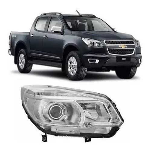 Farol Camionete S10 LTZ Foco Duplo Máscara Cromada C/ Projetor 12 2013 2014 2015 2016 2017 2018 2019
