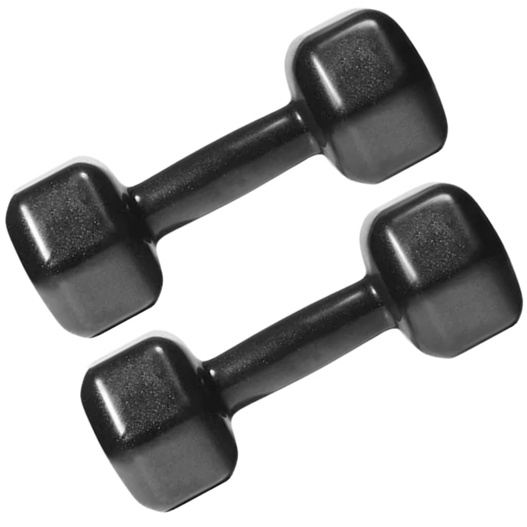 Kit 2 Halteres Sextavado Emborrachado Academia Fitness 1kg Cada Halter