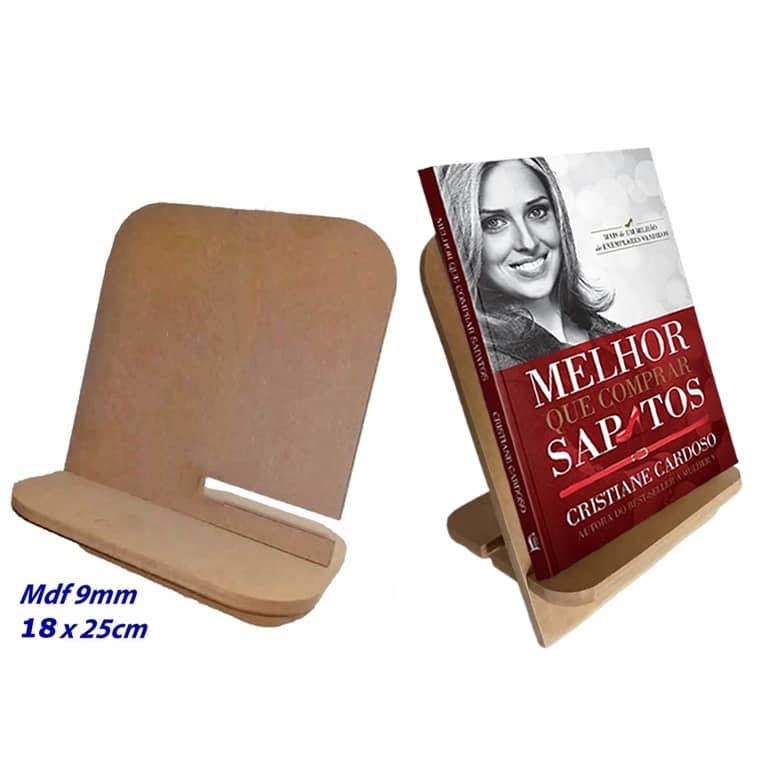 Suporte de Livro Apostila Tablet Kindle Concurseiro Expositor de Livro Leitura em madeira mdf