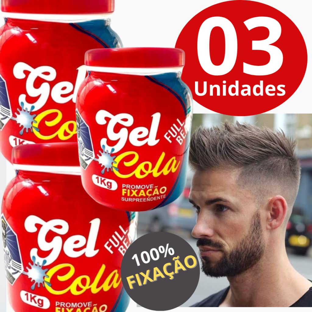 Promoção Kit 03 Gel Cola Para Cabelos Modelador e Fixador Barato 1kg