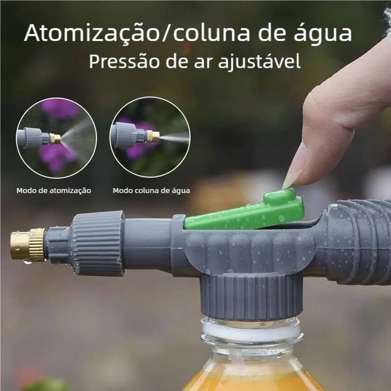 Bomba Pulverizadora para Garrafas PET - Adaptável a Jardim, Limpeza e Higienização, com Válvula de Pressão