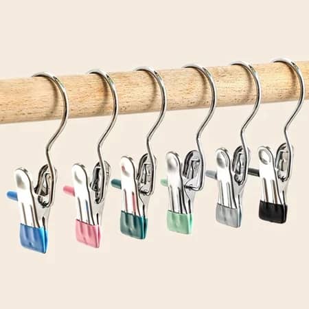 Kit 5/10/15/20/30 Clipes para Cabides – Economia de Espaço e Organização