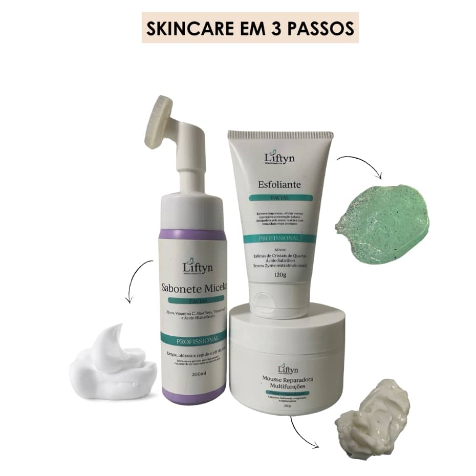 Kit Limpeza Facial Completa Skin Care Liftyn Dermocosmeticos