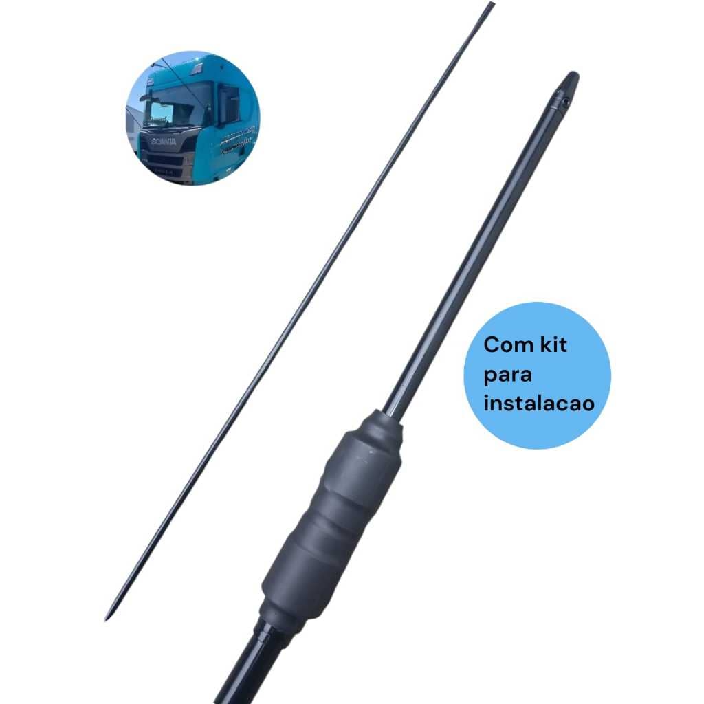 antena px Viuva negra steelfor 163 metros para caminhao black full acompanha parafusos instalação