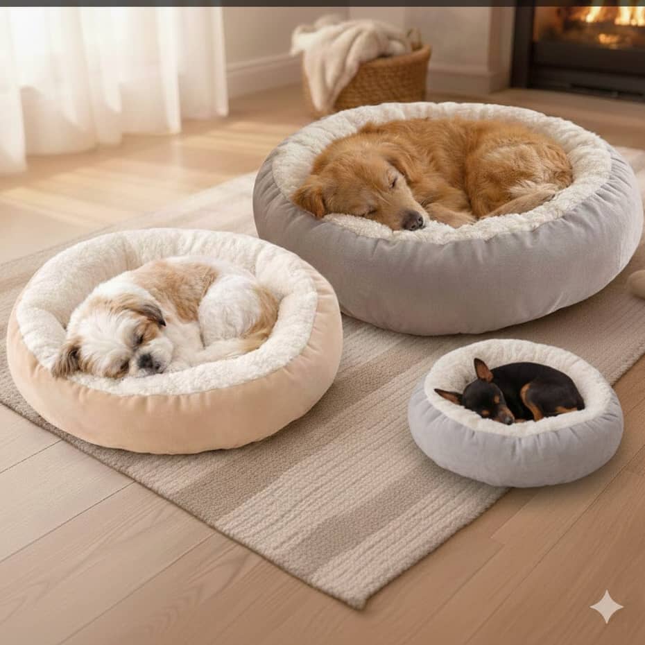 Caminha De Cachorro e Gato Grande Redonda Sherpa 70x70cm Cama Pets Quentinha Confortável Fofinha