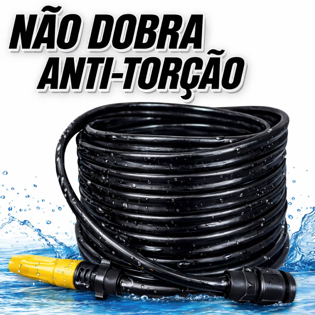 Mangueira De Jardim Preta Anti-Torção Não Dobra - 05 a 50 Metros