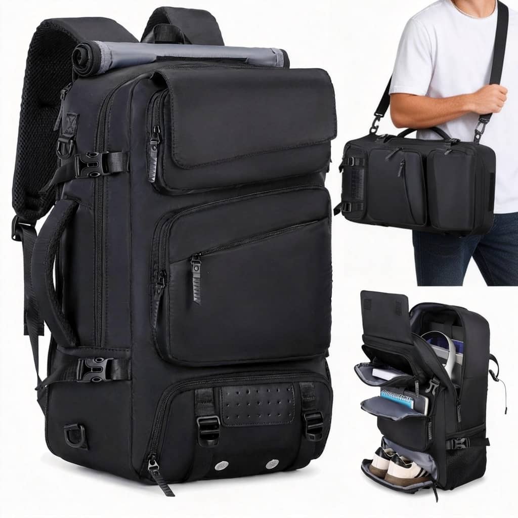 Mochila de viagem de grande capacidade, mochila de caminhada ao ar livre, mochila para laptop, impermeável multifunciona