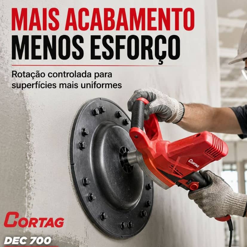 Desempenadeira Elétrica DEC 700 Cortag 390mm 180RPM Massa Corrida Gesso Construção Civil 127V 220V