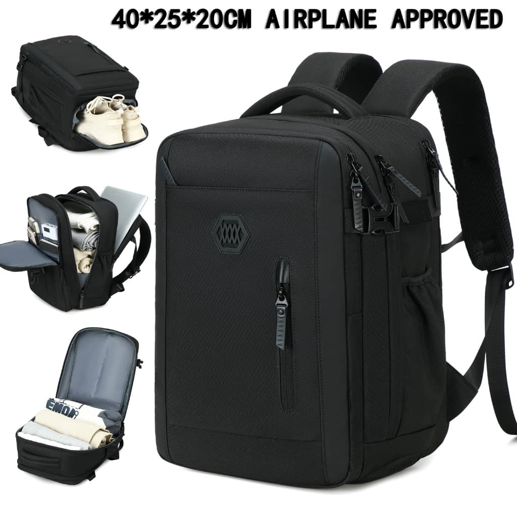 Mochila de viagem, mochila para laptop, mochila de lazer multifuncional, impermeável, uso de companhias aéreas