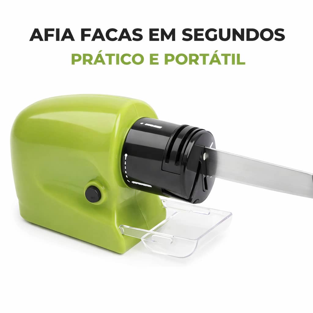 Afiador Elétrico Facas Compacto Prático Cozinha Facas Sempre Afiadas Rápido Sem Esforço Cozinha Prática Utiliza Pilha