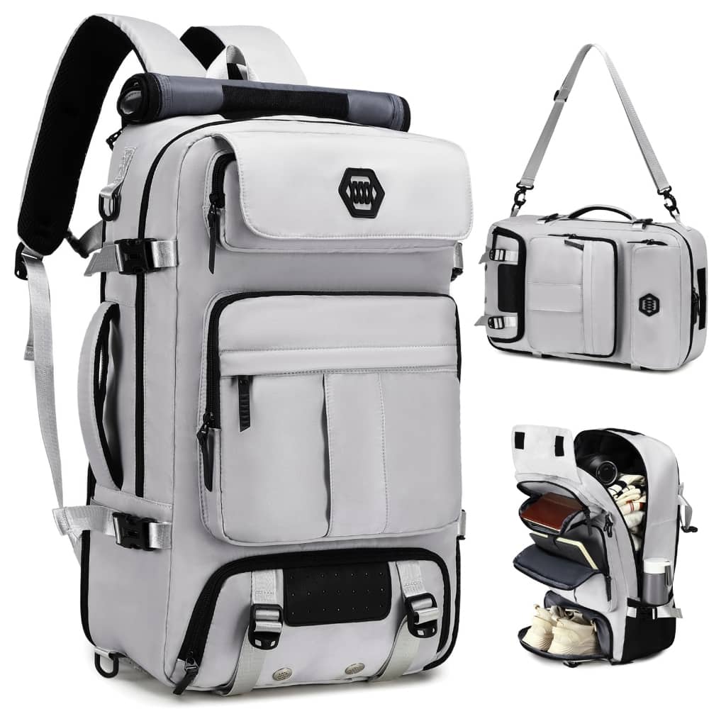 Mochila espaçosa para viagem, mochila impermeável multifuncional para homens e mulheres, mochila para notebook