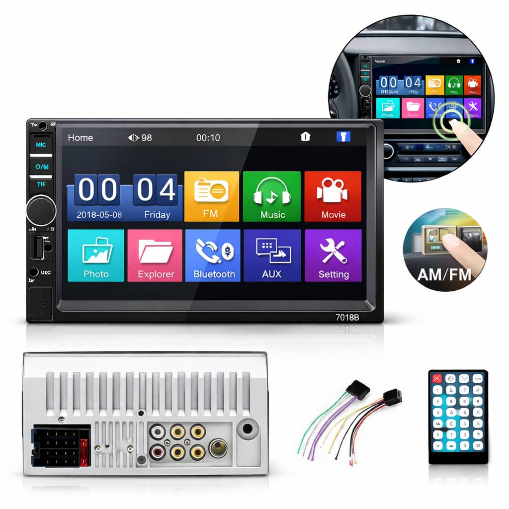 Central Multimídia MP5 Automotivo 7 Polegadas USB/AUX/TF Com Mirrorlink Touch Screen Carpei