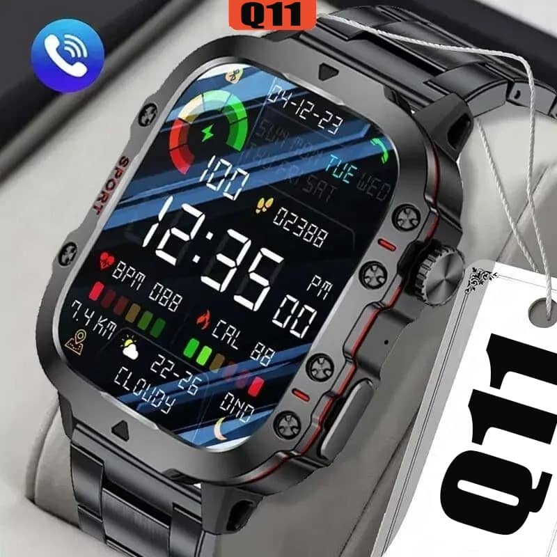 Smart Watch Q11 Três em Um Original Masculino Feminino Esportivo Tela de Toque HD de 1,83 inches