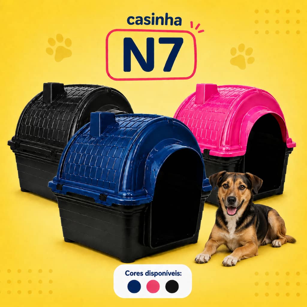 Casinha Cachorro  N7 Reforçada Desmontável Espaçosa Confortável