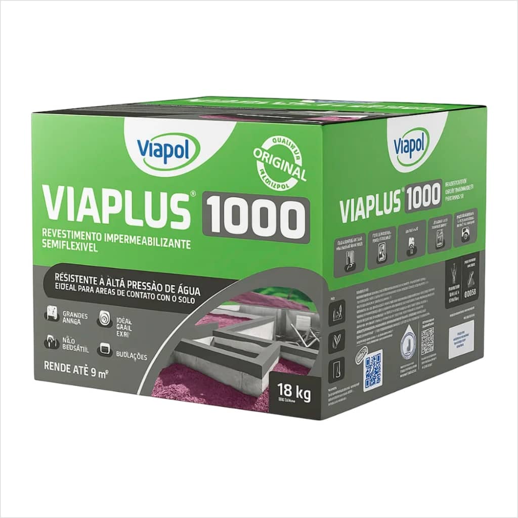 Viapol 1000 Argamassa Impermealizante Viaplus Resistente À Alta Pessão de Água