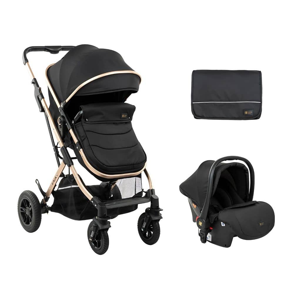 Carrinho de Bebê Kaia cor Black 3 em 1 Kikka Boo