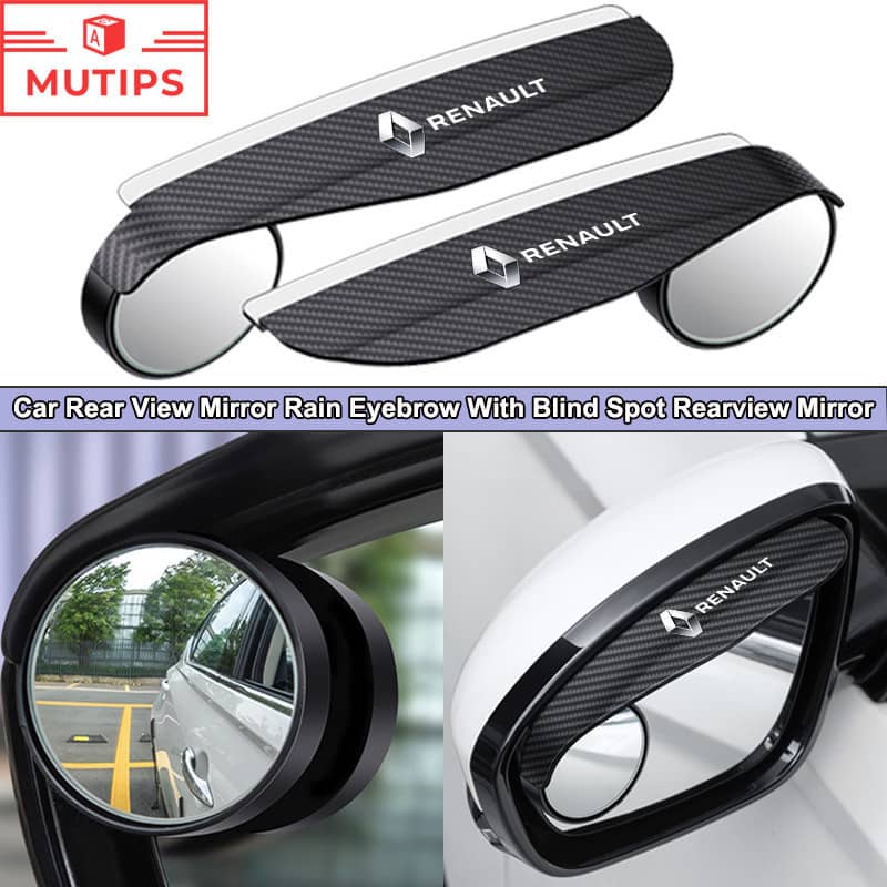 Renault Carro Vista Traseira Espelho Sobrancelha De Chuva Com Ponto Cego Retrovisor Para Kwid Duster Oroch Kardian Megane 2 Sandero ZOE Clio Fluence Logan Captur Scenic Kiger Koleos