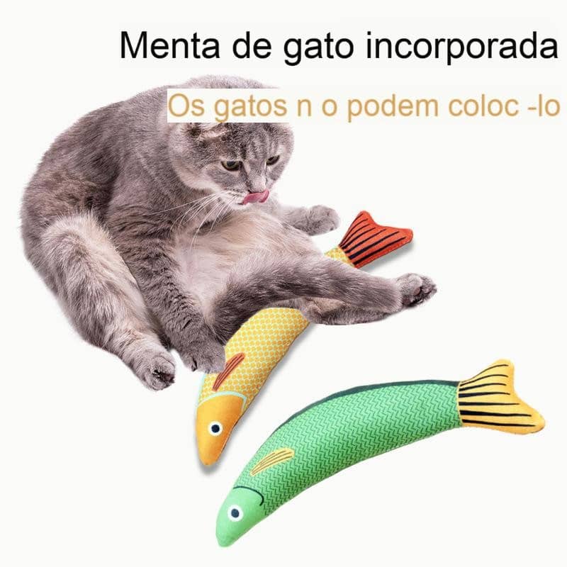 Brinquedo Para Gatos Com Catnip Peixe De Pelúcia Interativo Mordedor Para Pets 3D PROMOÇÃO