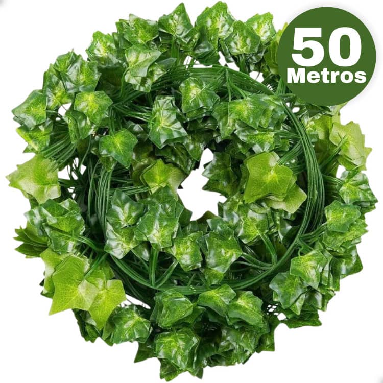 50 metros Trepadeira Hera Planta Artificial Pendente Realista Decoração 2,10m Cada