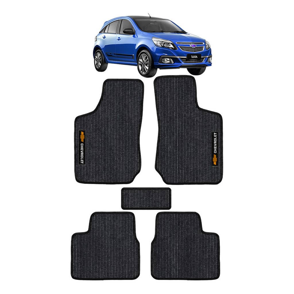 Kit Tapete 5 Peças Automotivo Emborrachado Chevrolet Agile Ano 2009/2016