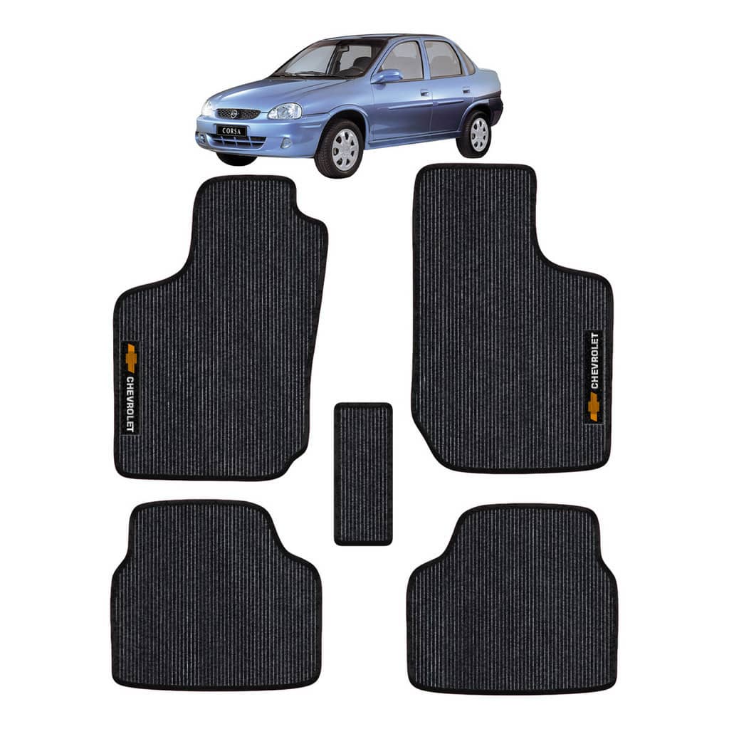 Kit Tapete  5 Peças Automotivo Emborrachado Especifico Corsa Sedan 1996 á 2002