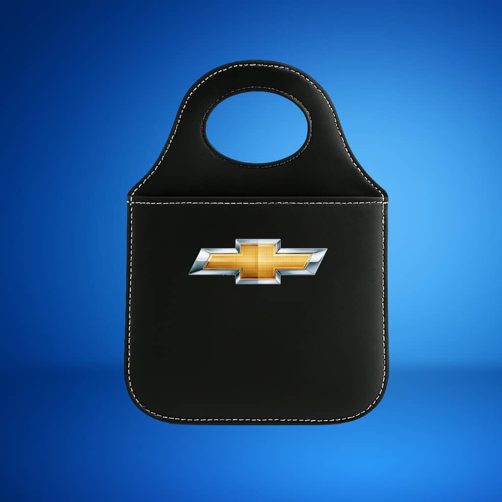 Lixeira CHEVROLET Automotiva Porta Lixo Couro Reforçado Universal de Alta Qualidade Rustica. PROMOÇÃO