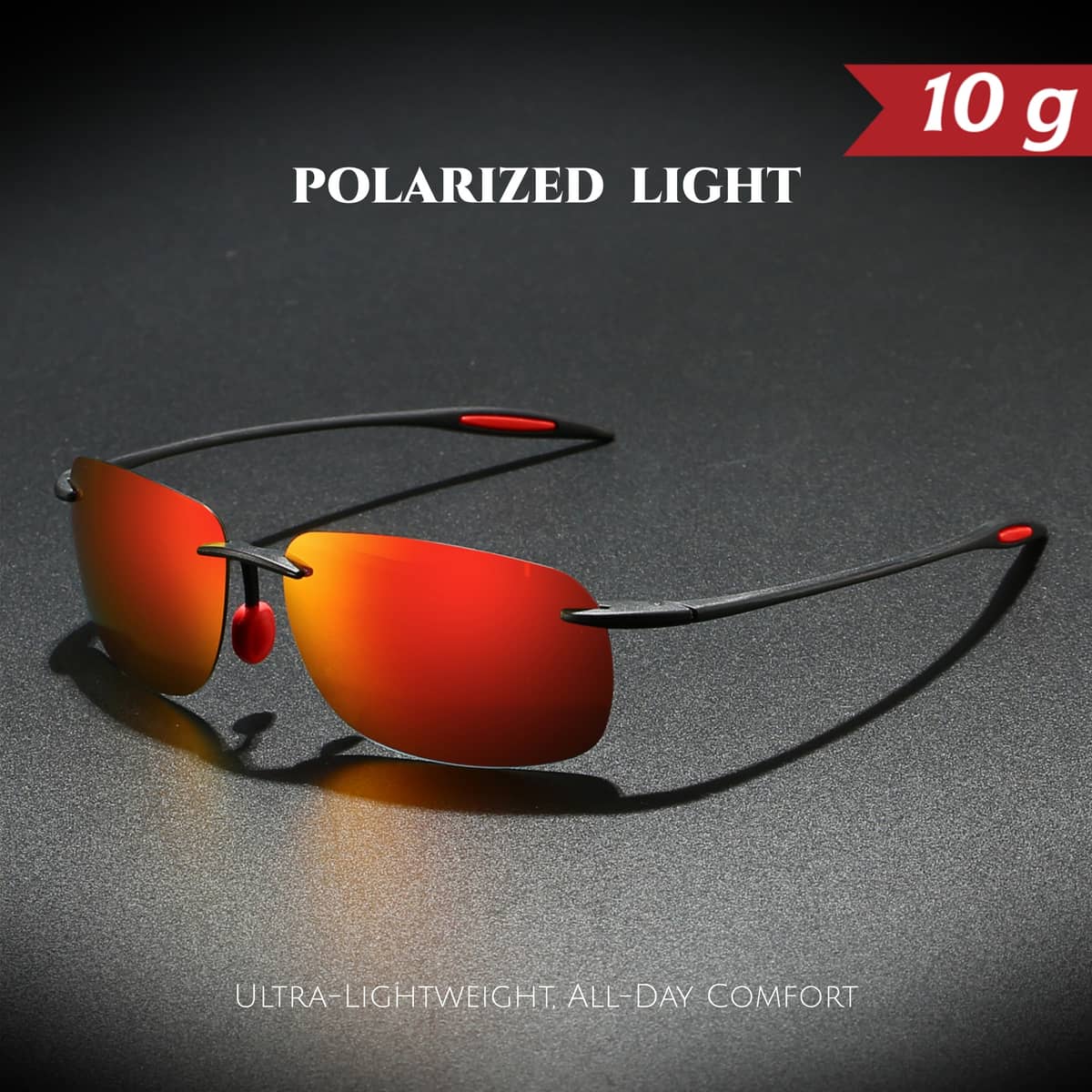 Óculos De Sol Polarizados Sem Moldura Ultra Leves 10g TR90 , Flexível , Confortável , Formato Quadrado Para Dirigir , Pe