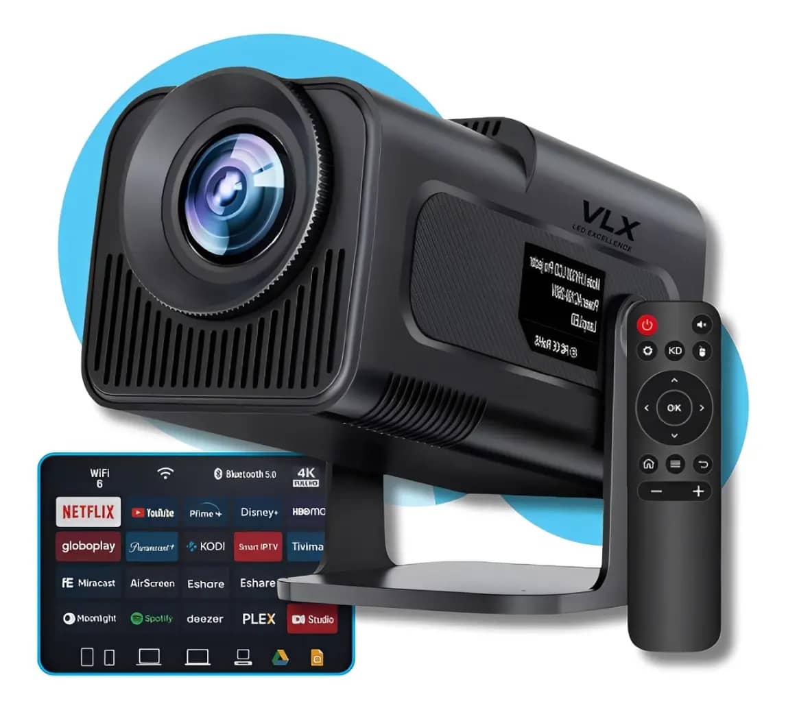 Projetor 4k Ultra Hd Hy320 Smart Wi-fi 6 Bluetooth Android Cor Preto
