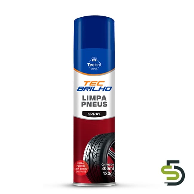 Limpa Pneus em Spray Tecbrilho 300ml Limpa Protege e da Brilho - Tecbril