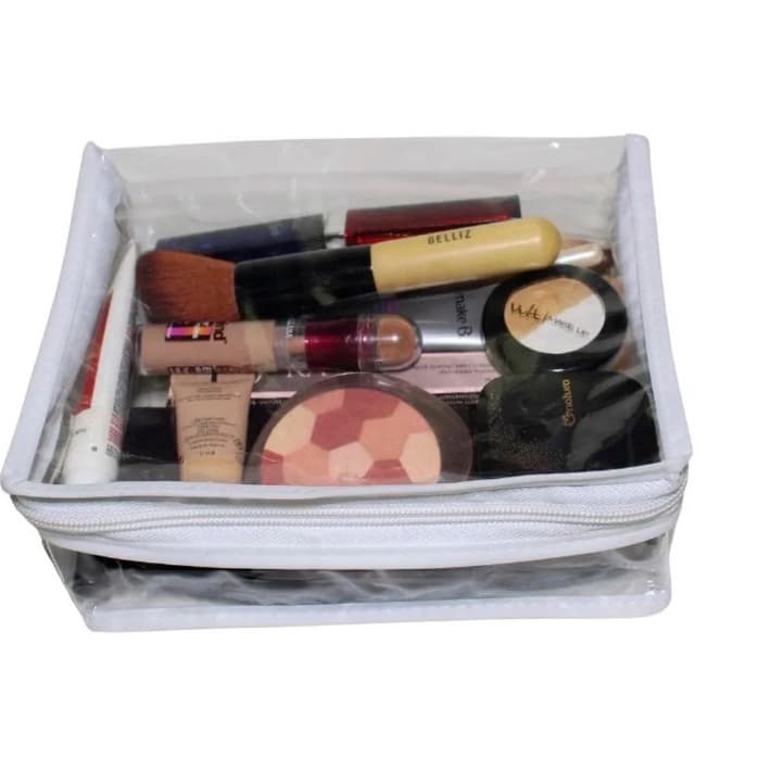 Saco Embalagem Porta Tudo Organizador Guarda Roupa Multiuso Maquiagem Cosméticos de Pvc e Zíper