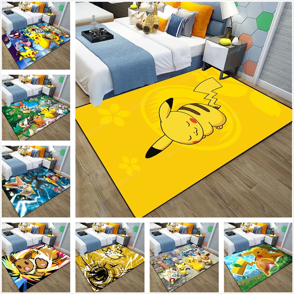 Pokémon Pokémon Pokémon Tamanho Personalizável Tapete de Sala de Estar Sofá Mesa de Café Tapete de Mesa Tapete Grande Tapete Tapete Anime Tapete de Entrada Tapete de Piso Longo Pikachu1