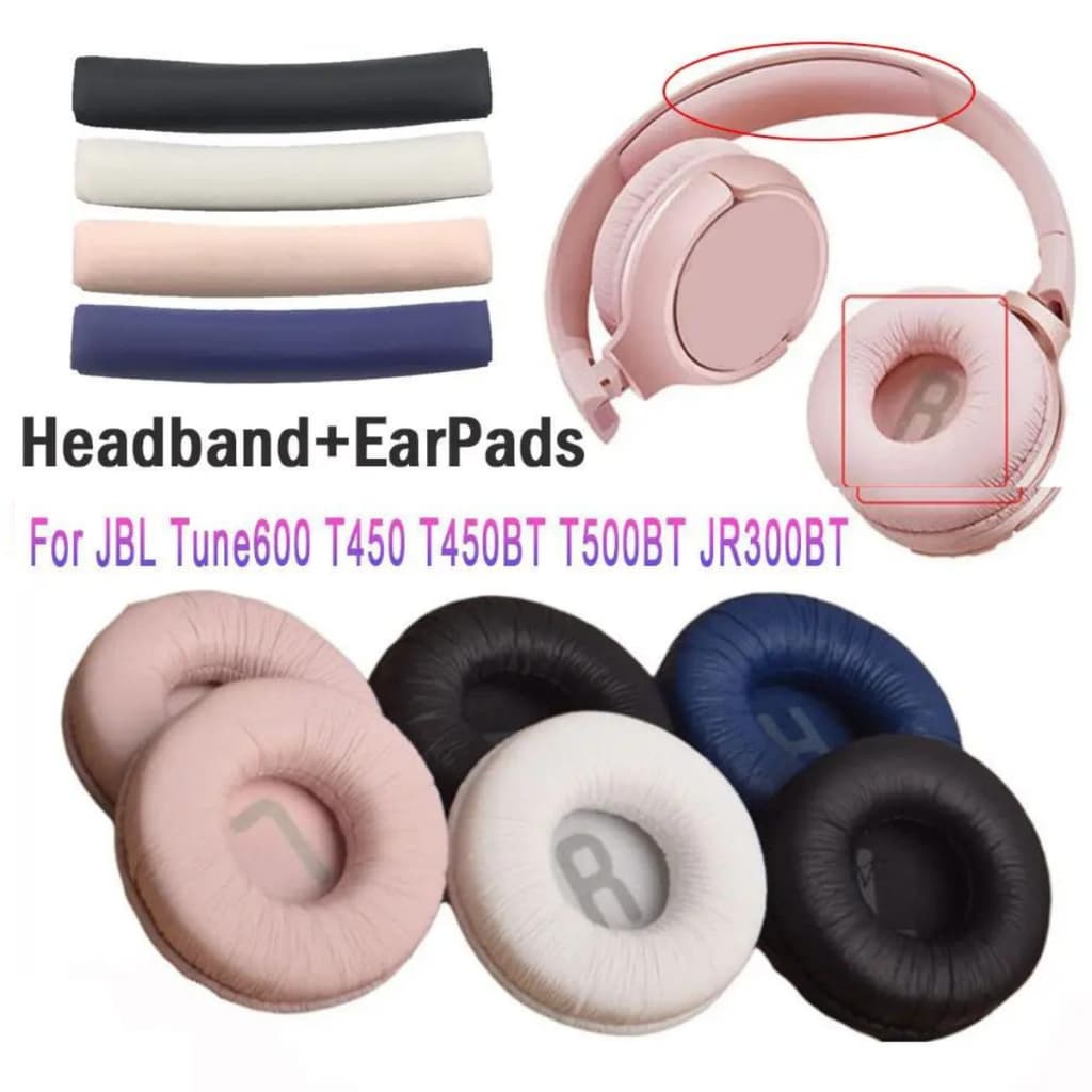 Par Almofada Espuma Para Fone Serve Compatível Jbl Tune600 Bt T500 T510bt T450 T450bt Rosa Azul Branco Preto