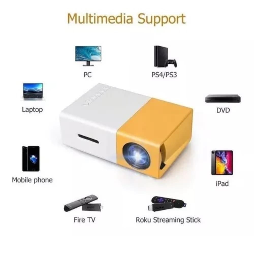 Mini Projetor Led Portátil Full HD 1080p HDMI TV M-20