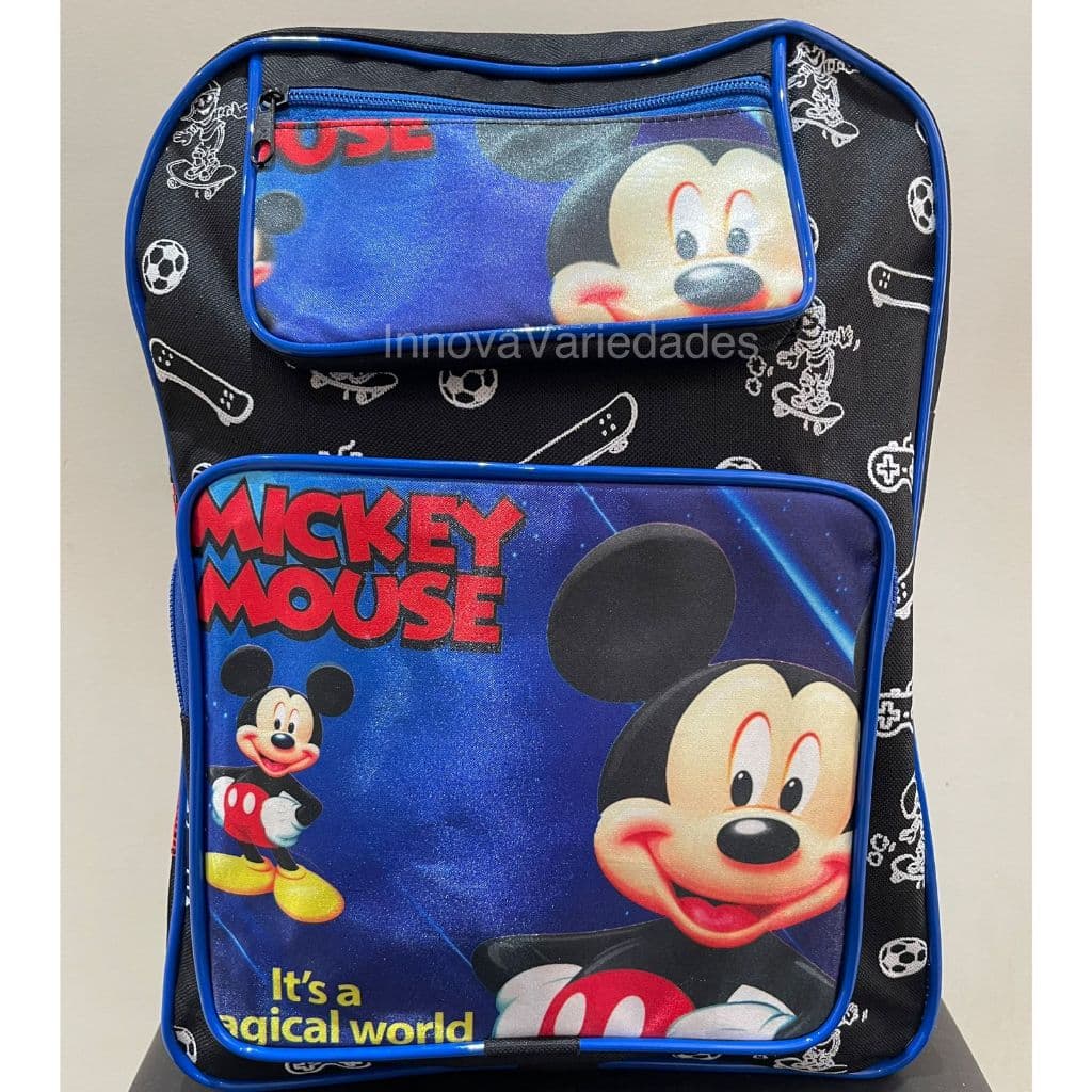 Mochila Escolar Infantil Tamanho Grande De Costas Mickey Mouse Personagens Promoção Aventureiro Imperdível Masculina Desenho Animado Menino Criança Escolinha Tendência Mochilinha 40cm Creche Material Escola Super Herói Masculino Meninos Volta As Aulas
