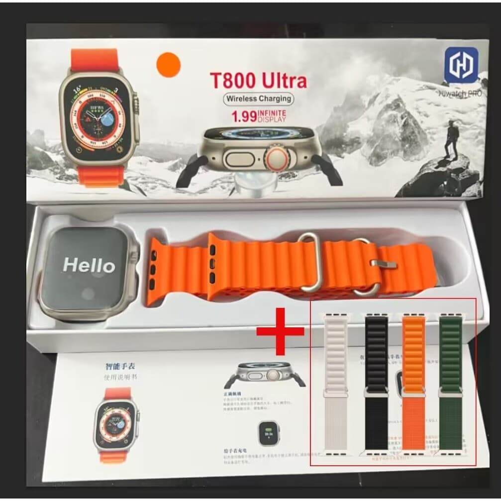 2026 Nova Série 8 Relógio T800 Ultra SmartWatch Esportivo Sem Fio À Prova D'água T800 Ultra3 MAX NFC