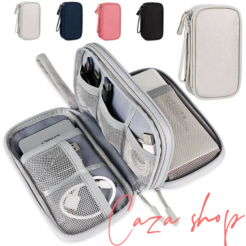 Necessaire organizadora bolsa portatil celular cabos fios  armanazamento