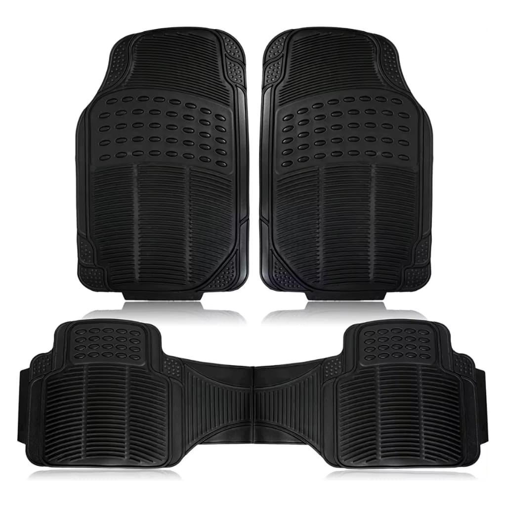Jogo Tapete Carro Automotivo Borracha Universal 3 Peças Preto