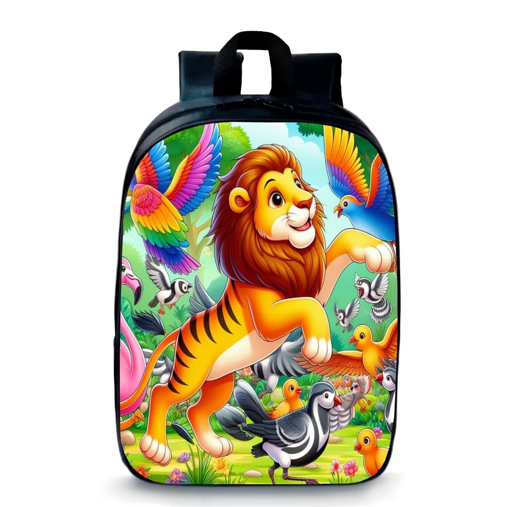 Mochila Pequena Pré-escolar infantil leão safari  jardim colorido material escolar fofo promoção