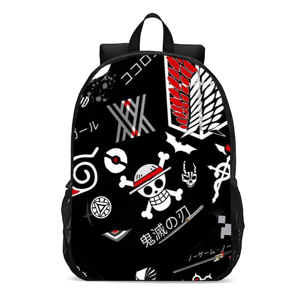 Mochila Escolar Infantil Juvenil animes naruto one piece símbolos personagens material escolar promoção