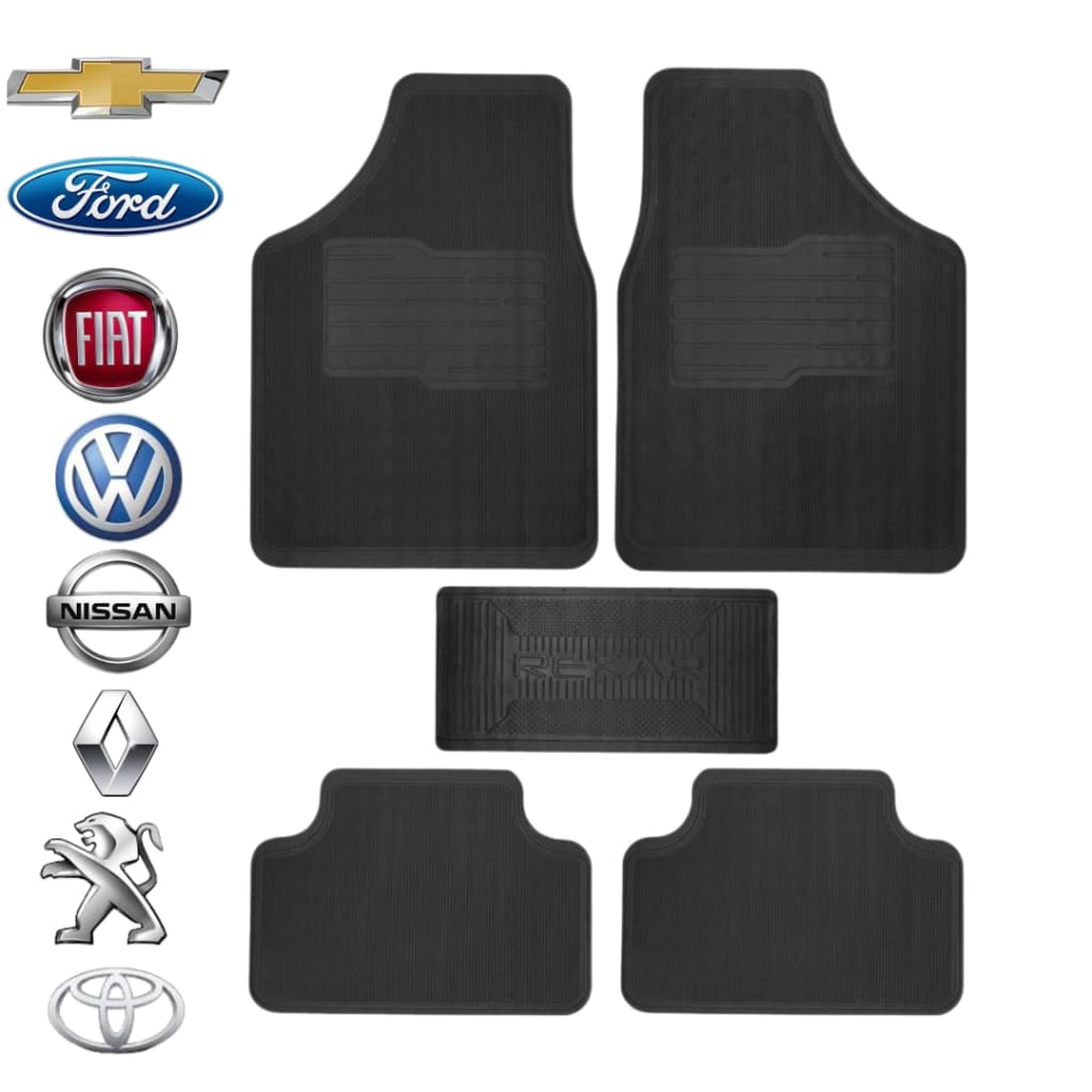 Tapete de Carro Borracha Automotivo Universal 5 Peças Personalizado