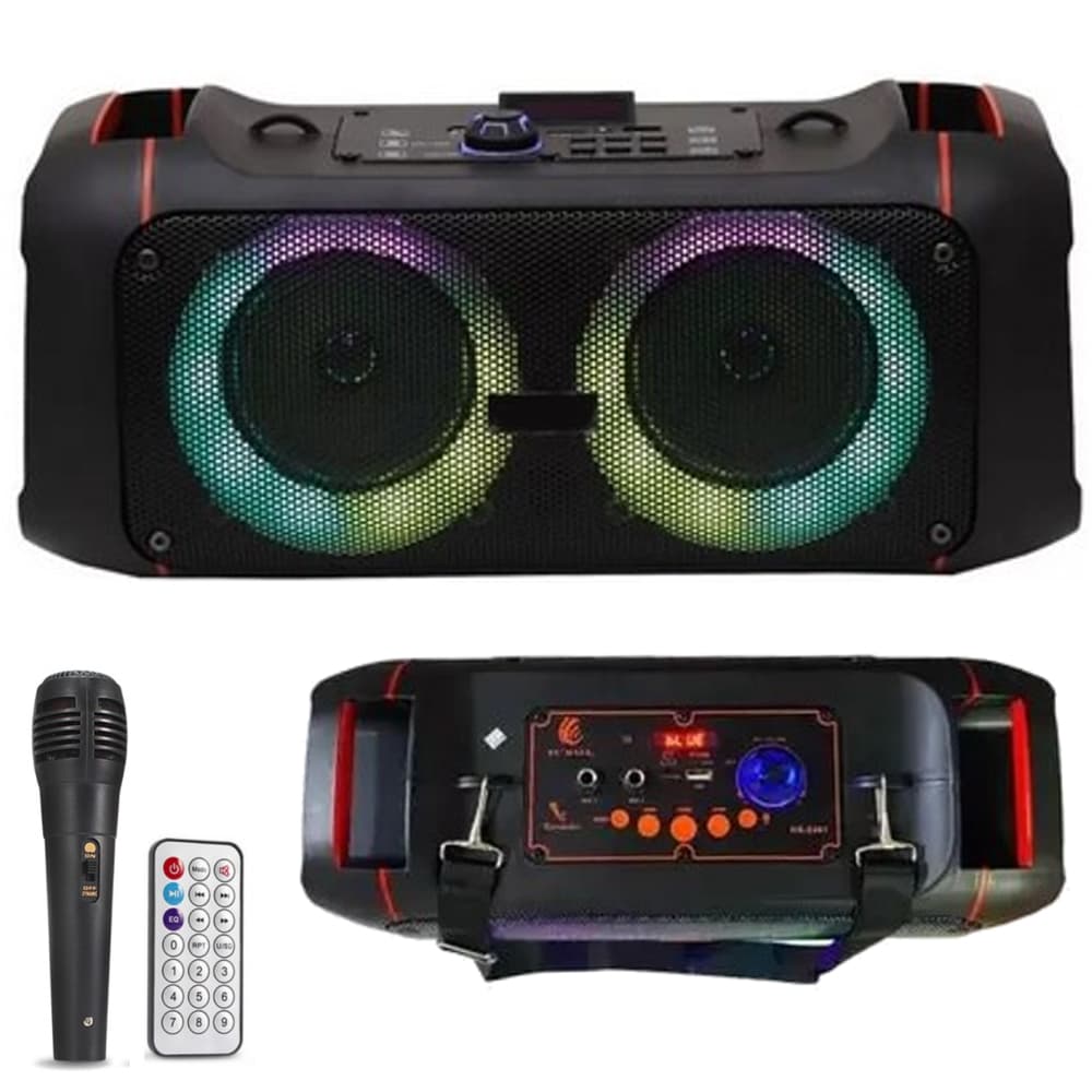 Caixa De Som Bluetooth Portátil Potente 16w Rms Usb Rádio Fm Microfone Rádio Fm caixa de som bluetooth portátil