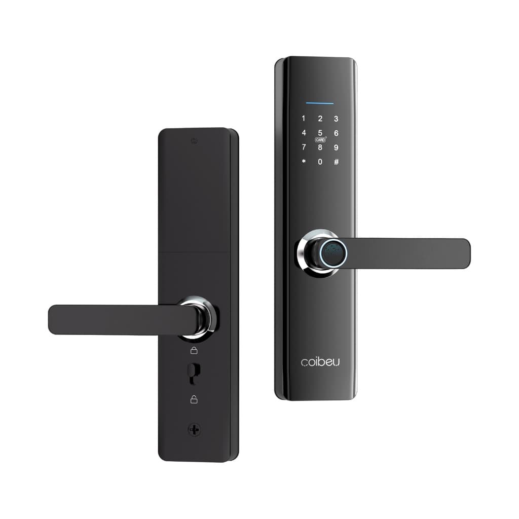 COIBEU Tuya APP WIFI Fechadura Digital de Sobrepor, Fechadura Eletronica Fechaduras Digital de Embutir com Biometria