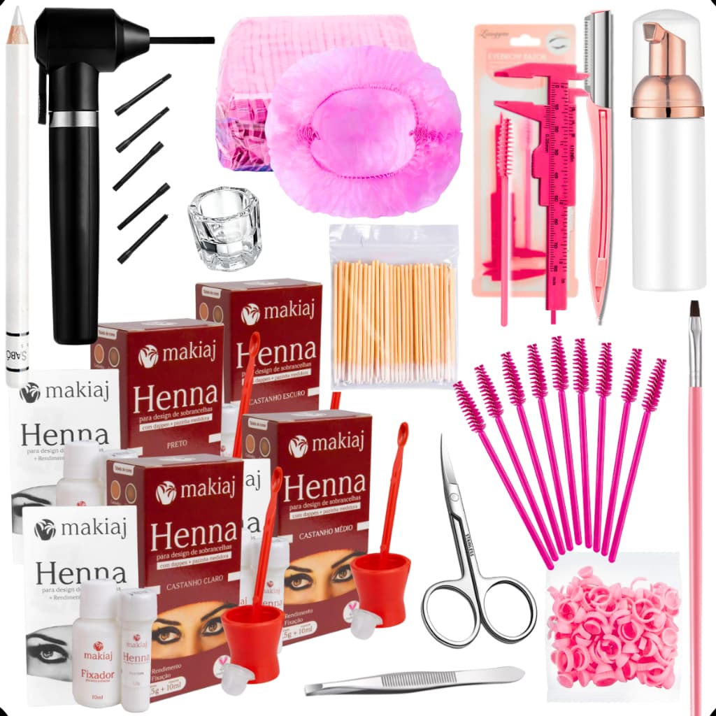 Kit Henna Design De Sobrancelhas Profissional Mixer Kit Sobrancelhas Completo