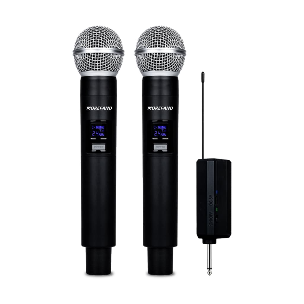 Microfone sem fio duplo UHF Microfone Sem Fio Dual Handheld Karaoke para Festa, Casamento e Church