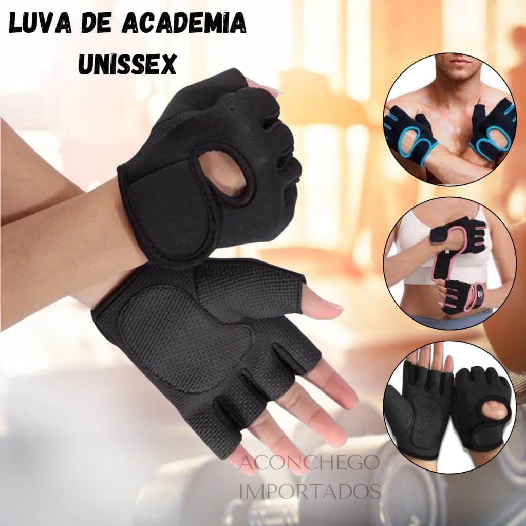 Luva De academia Unissex Academia Fit Esporte Musculação Neoprene O Par